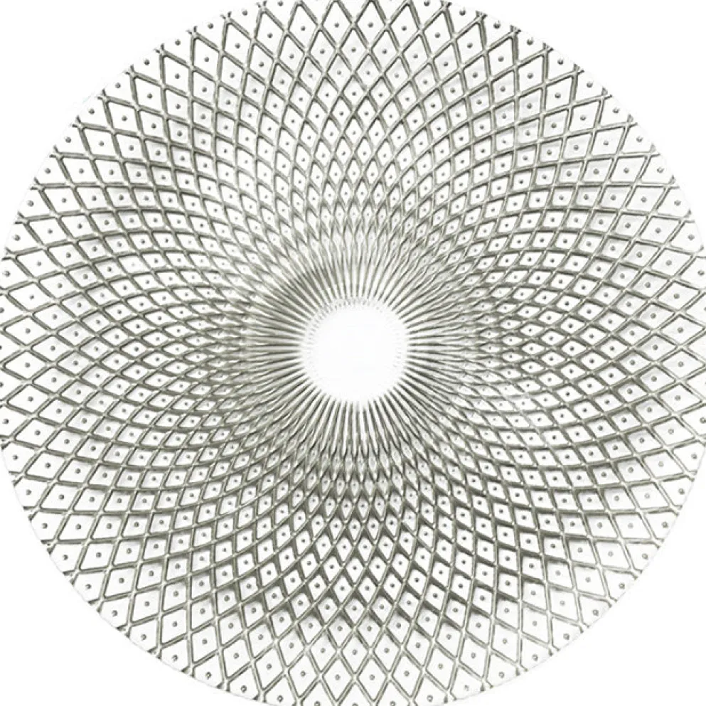 Mandala - Glass Charger Plate in Silver (Item # 0230)