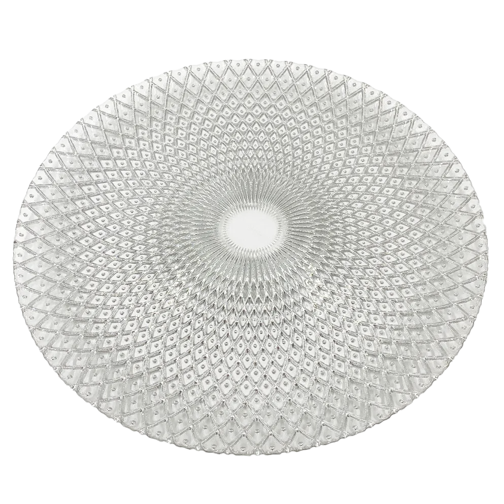 Mandala - Glass Charger Plate in Silver (Item # 0230)