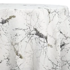 Marble Jacquard Table Linen in Silver
