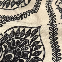 Mayfair (Slub Print) Table Linen in Black / Taupe