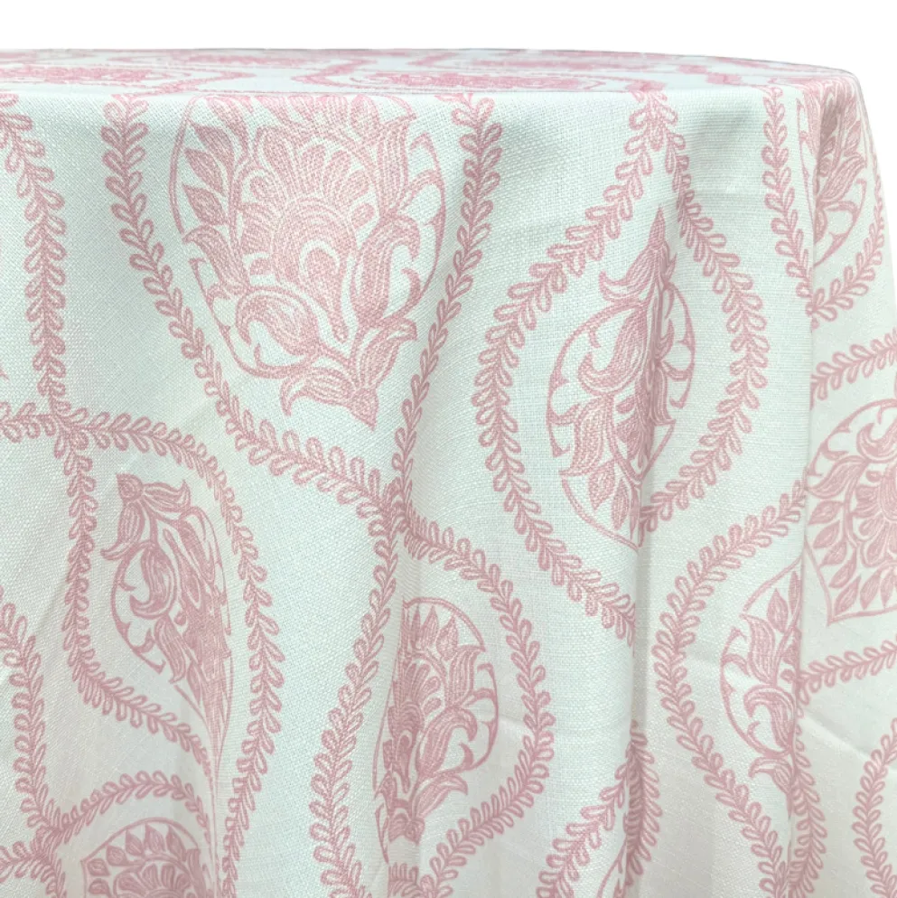 Mayfair (Slub Print) Table Linen in Dusty Rose