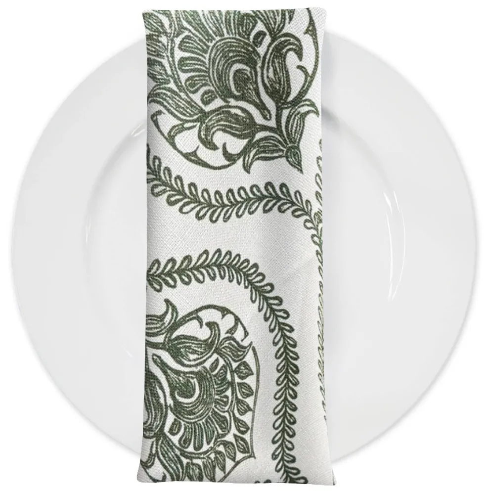 Mayfair (Slub Print) Table Napkin in Willow Green