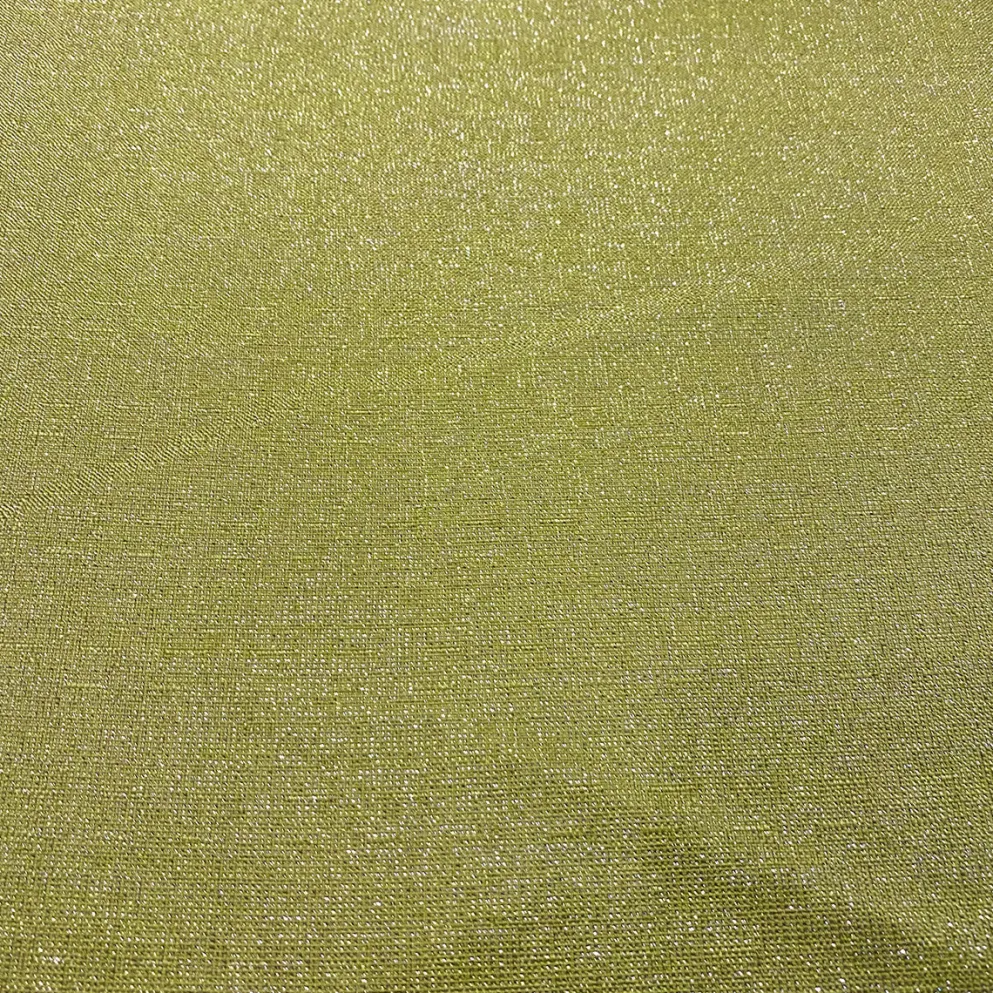 Metallic Burlap Table Linen in Sage/Silver