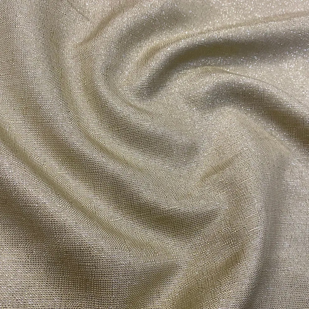 Metallic Burlap Table Linen in Champagne/Silver