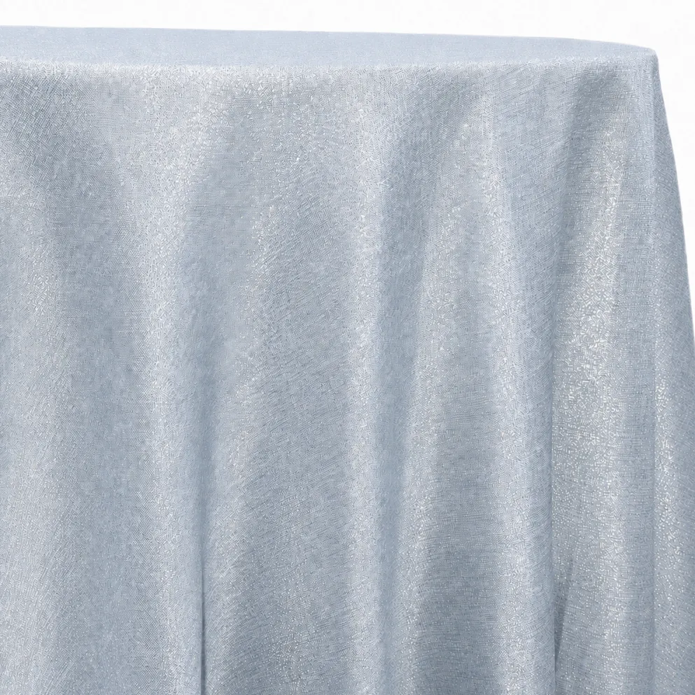 Metallic Burlap Table Linen in Blue/Silver
