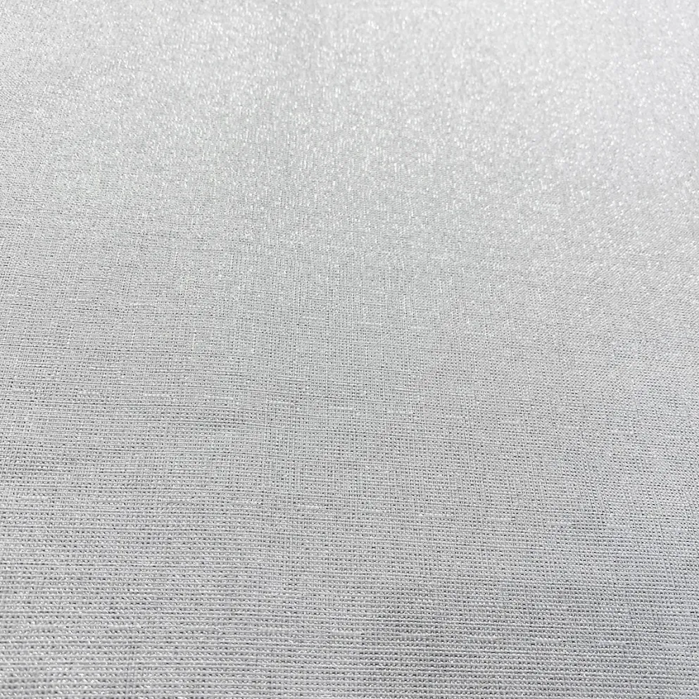 Metallic Burlap Table Linen in White/Silver