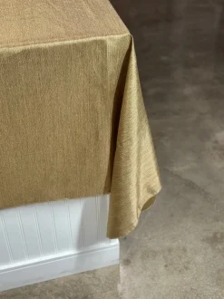 Metallic Burlap Table Linen in Antique Gold/Gold