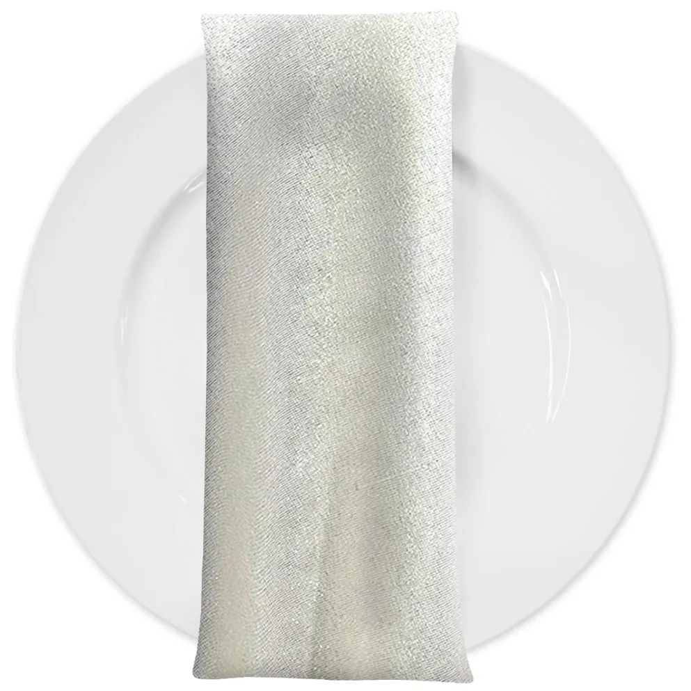Metallic Burlap Table Napkins in Ivory/Gold