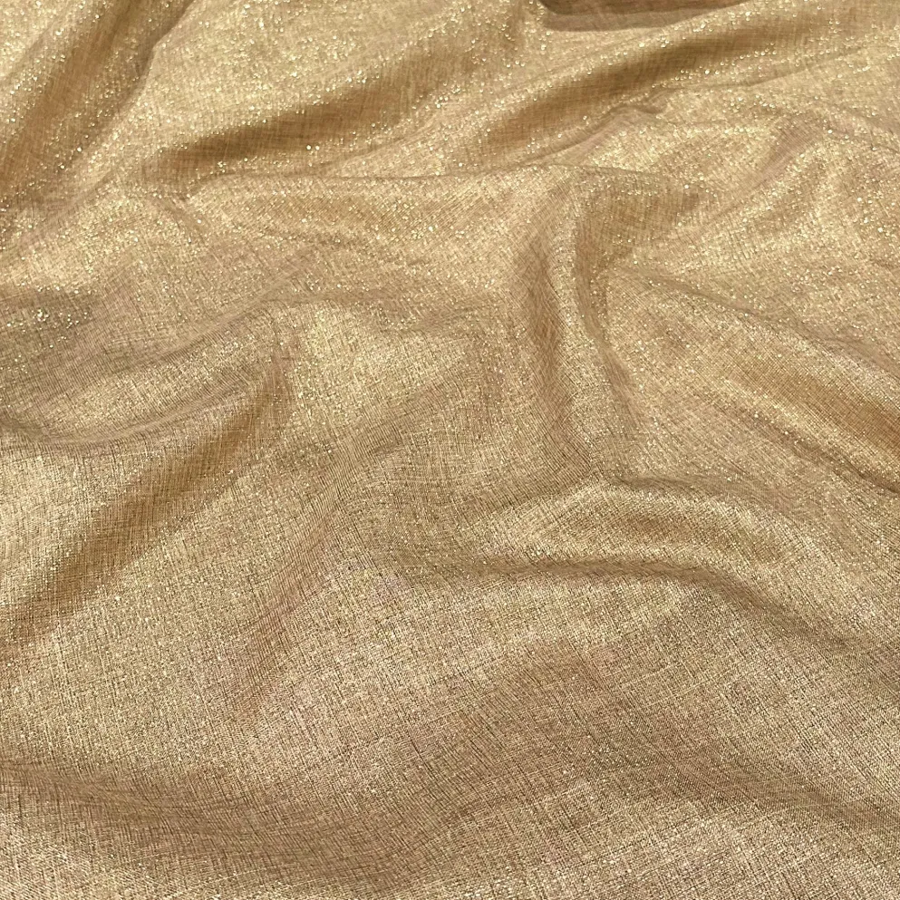 Metallic Burlap Table Runner in Khaki/Gold