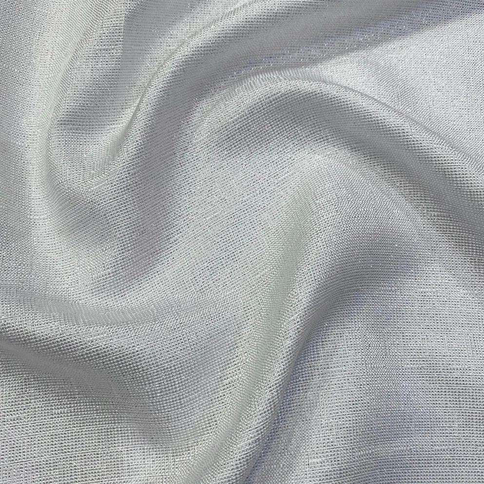 Metallic Burlap Table Runner in White/Silver