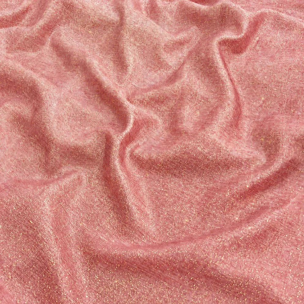 Metallic Burlap Table Runner in Pink/Gold