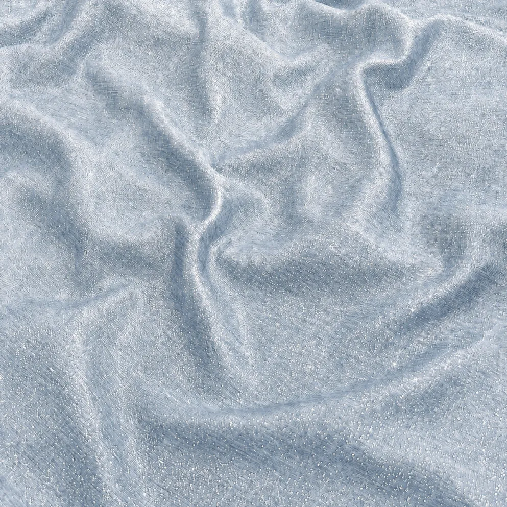 Metallic Burlap Table Runner in Blue/Silver