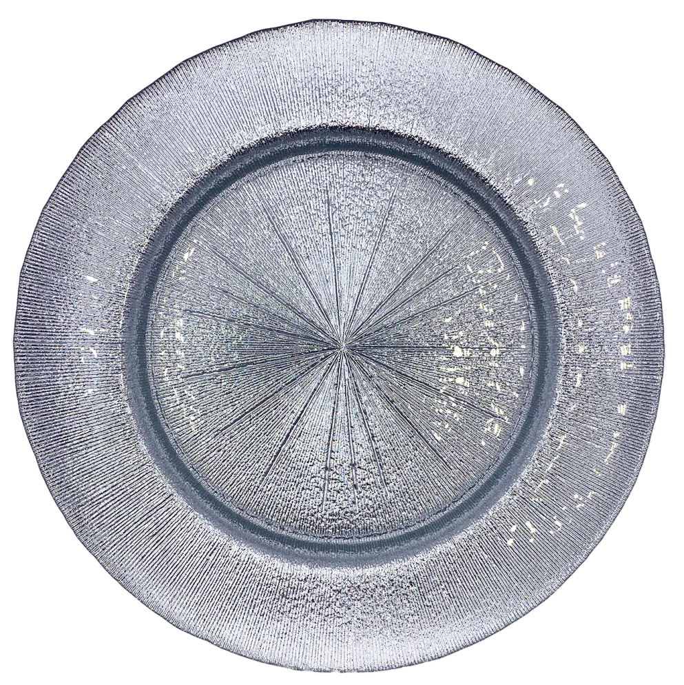 Metallic - Glass Charger Plate in Silver (Item # 0071)
