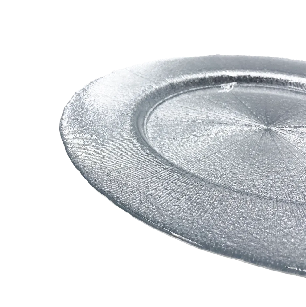 Metallic - Glass Charger Plate in Silver (Item # 0071)