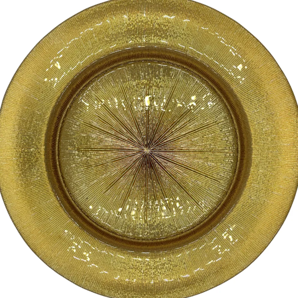 Metallic - Glass Charger Plate in Dark Gold (Item # 0071)