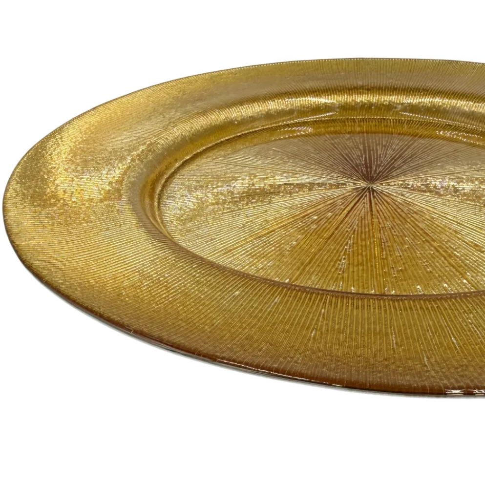 Metallic - Glass Charger Plate in Dark Gold (Item # 0071)