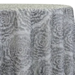 Metallic Rose Table Linen in Silver