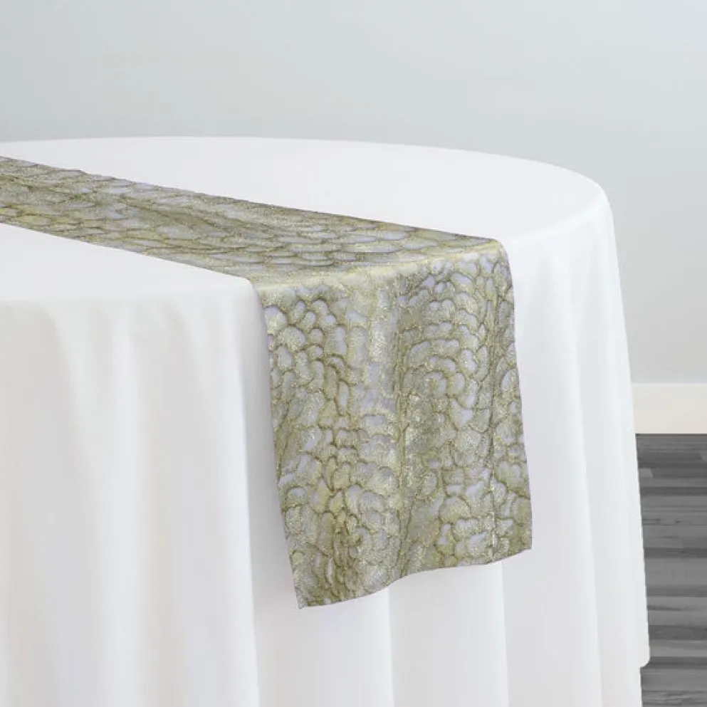 Metallic Rose Table Runner in Champagne