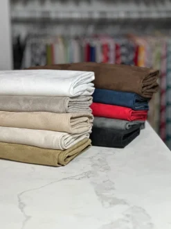 Microfiber Suede Table Linen in Lt Grey