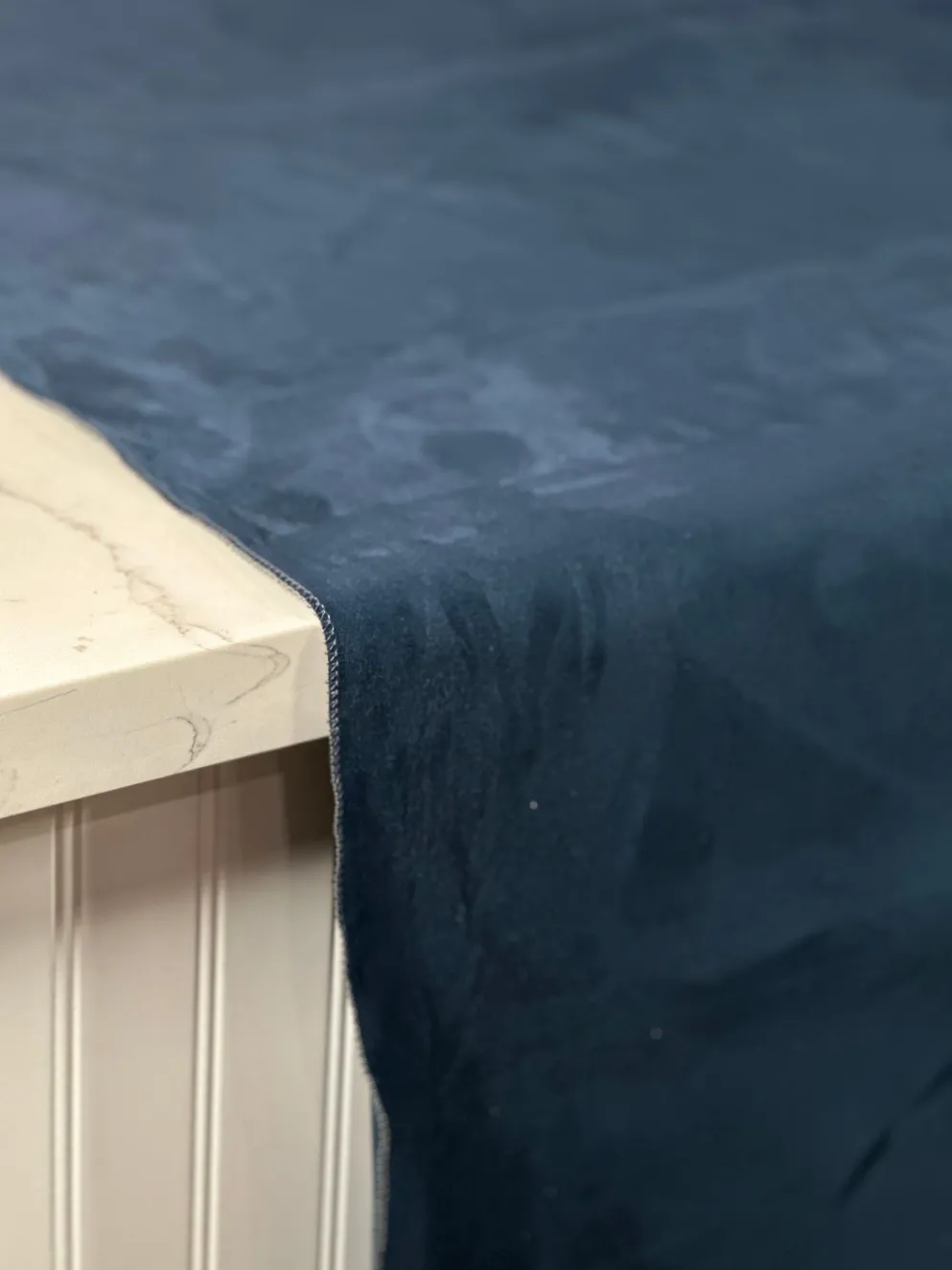 Microfiber Suede Table Linen in Navy