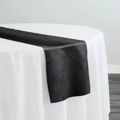 Microfiber Suede Table Runner in Black