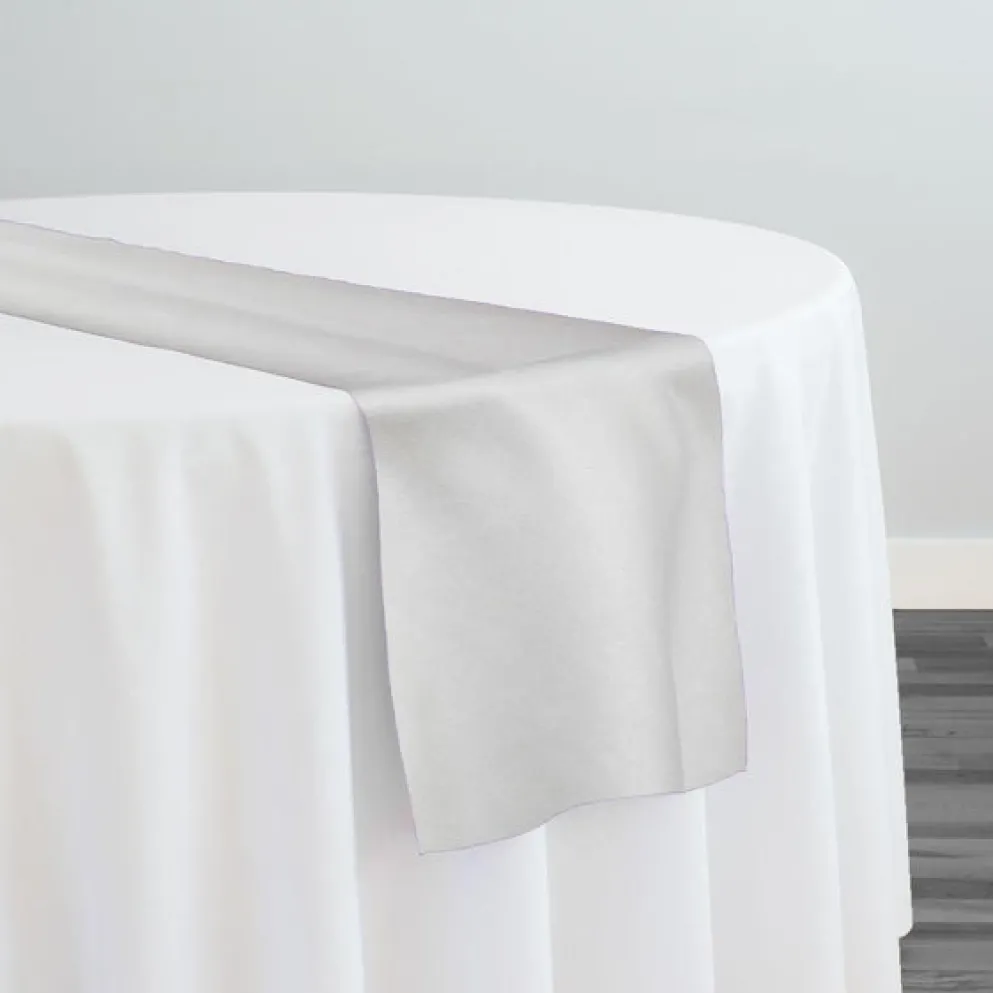 Microfiber Suede Table Runner in White