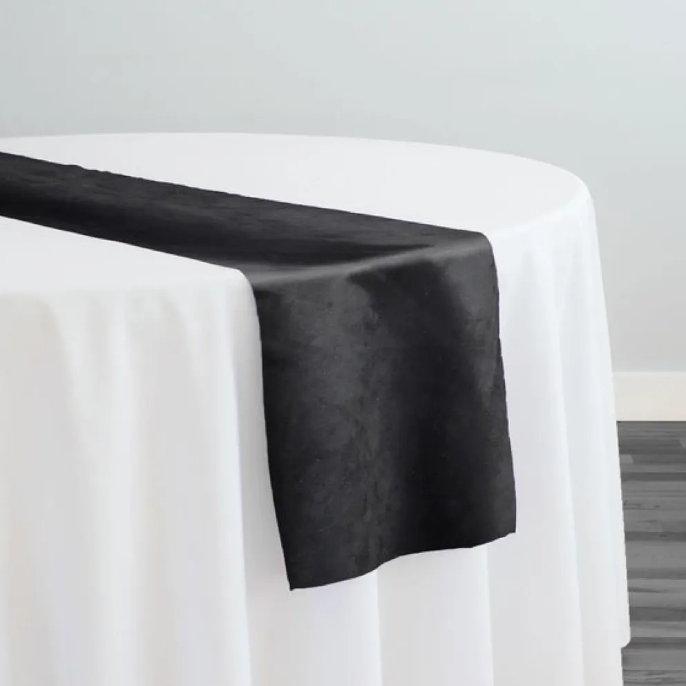 Microfiber Suede Table Runner in DK Grey
