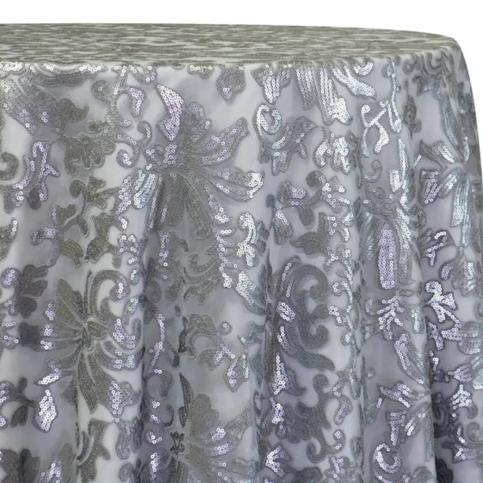 Milan Lace Table Linen in Silver