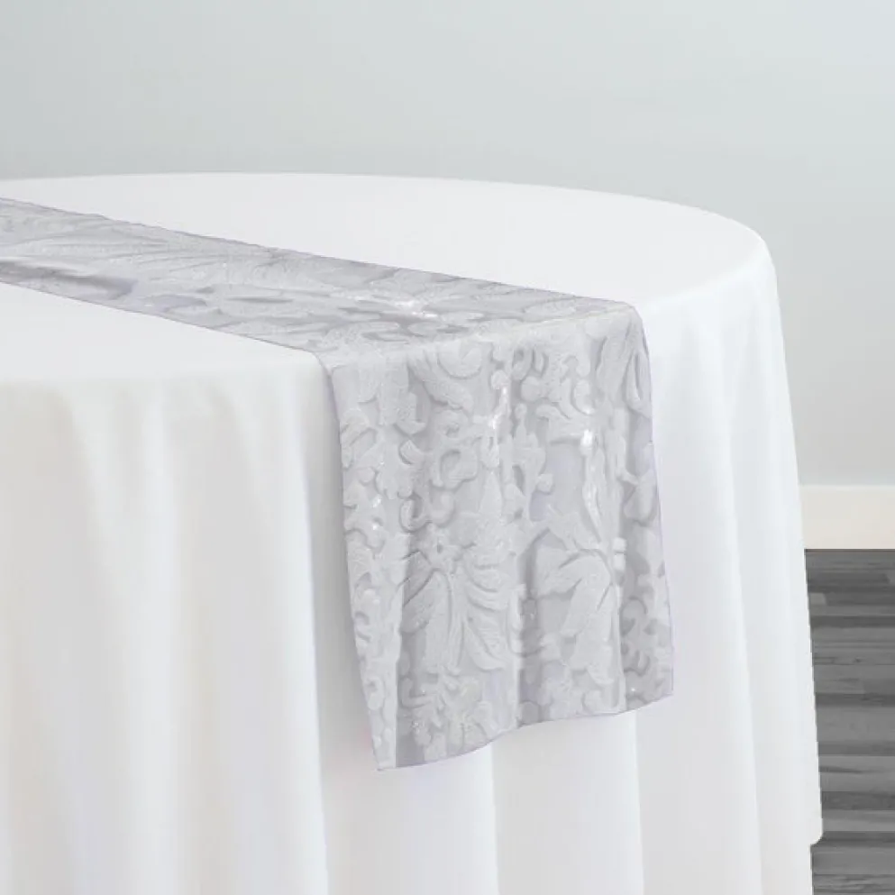 Milan Lace Table Runner in White