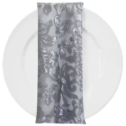 Milan Lace (w/ Poly Lining) Table Napkin in Silver