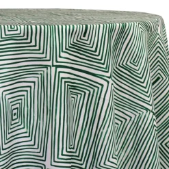 Modena (Poly Print) Table Linen in Green