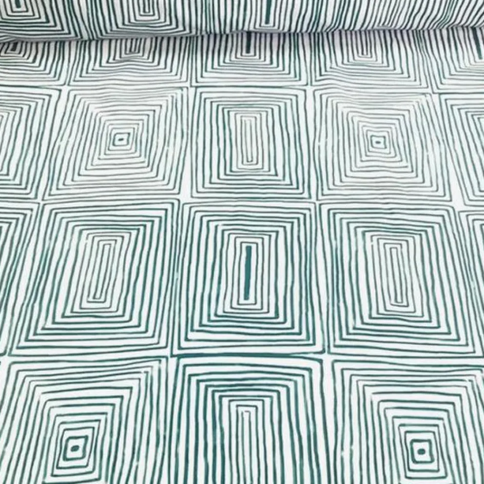 Modena (Poly Print) Table Linen in Green