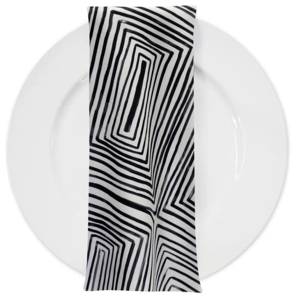 Modena (Poly Print) Table Napkin in Black