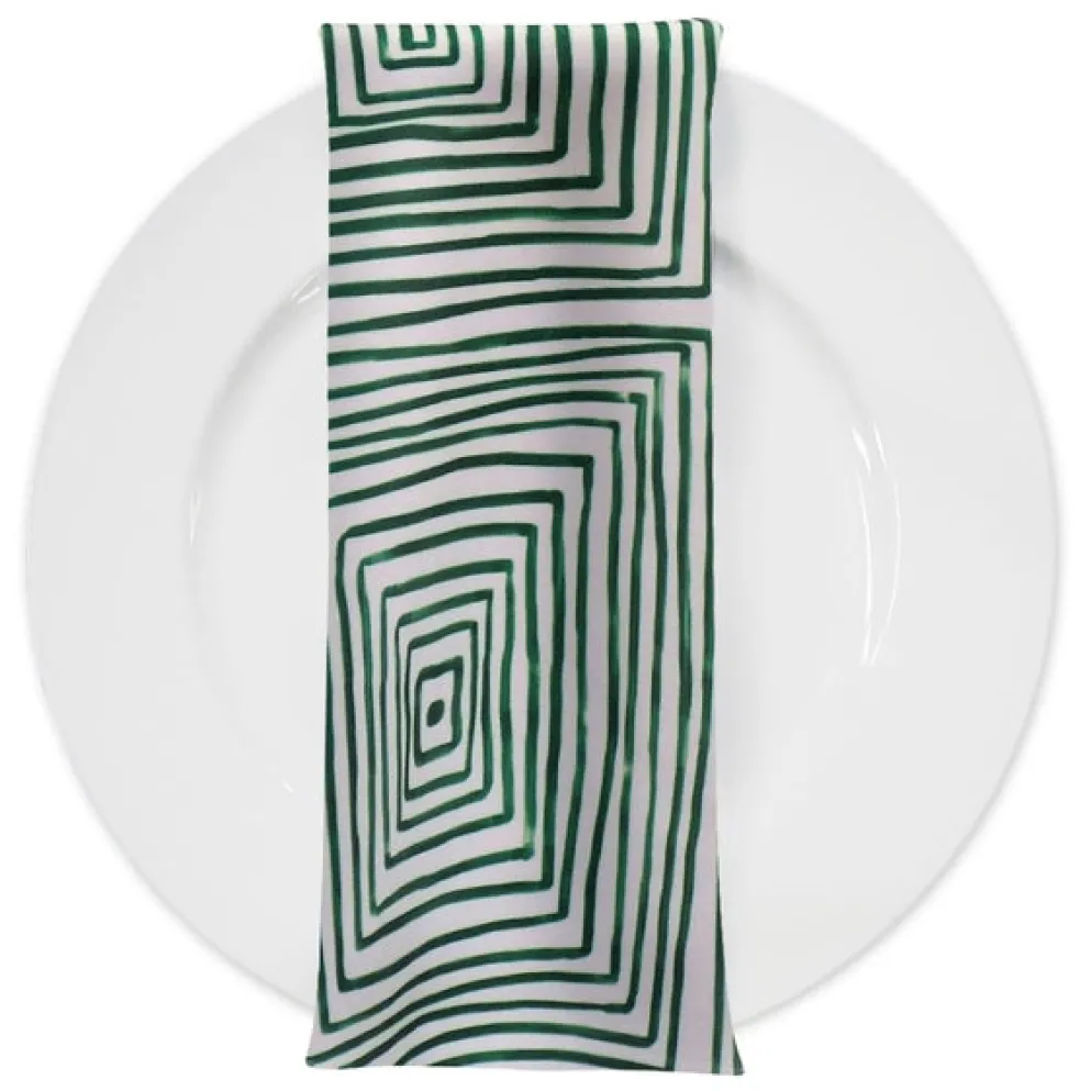 Modena (Poly Print) Table Napkin in Green