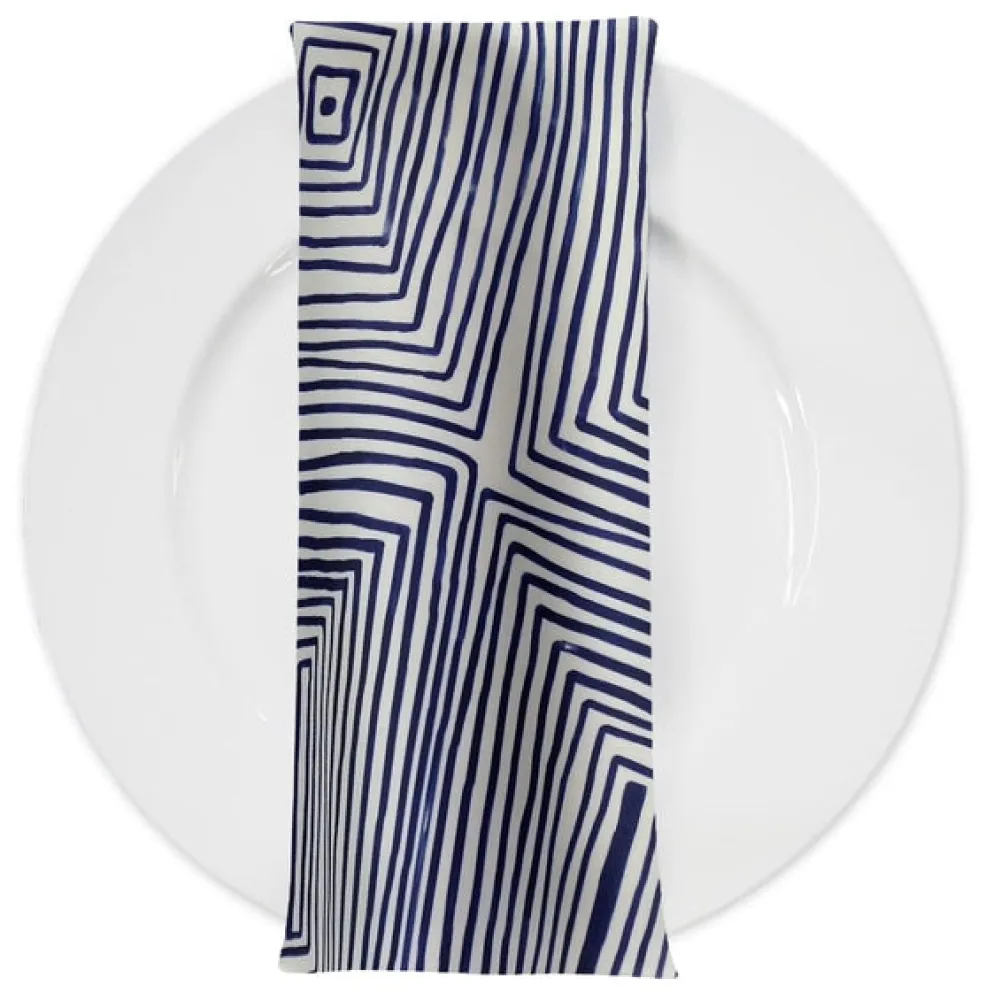 Modena (Poly Print) Table Napkin in Navy