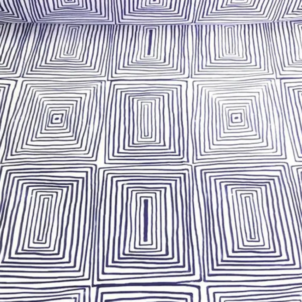 Modena (Poly Print) Table Runner in Navy