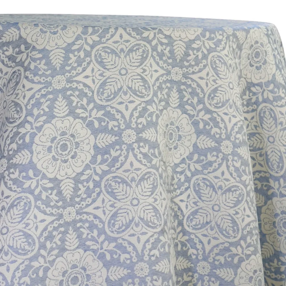 Morocco Jacquard (Reversible) Table Linen in Blue
