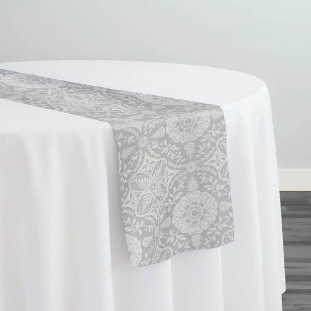 Morocco Jacquard (Reversible) Table Runner in Grey