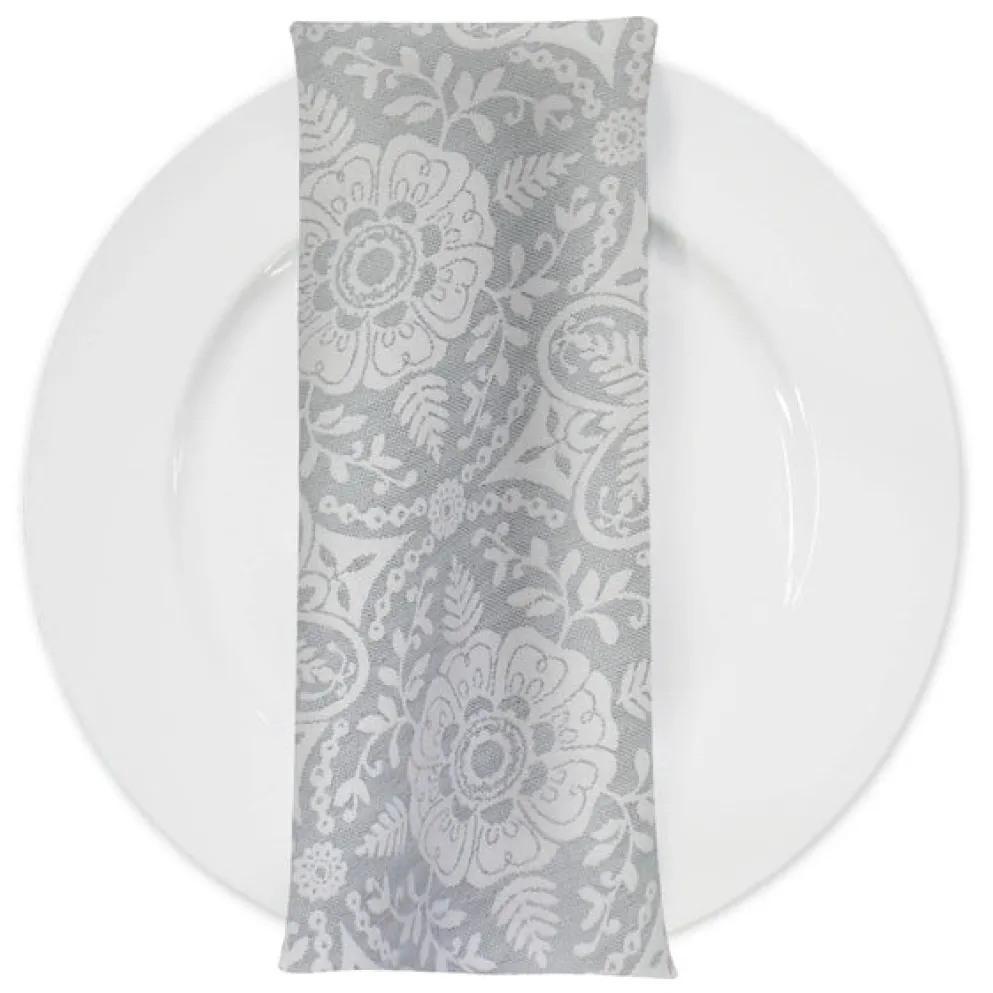 Morocco Jacquard (Reversible) Table Napkin in Grey