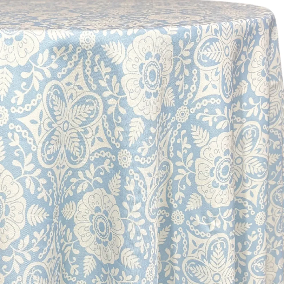 Morocco (Poly Print) Table Linen in Lt Blue
