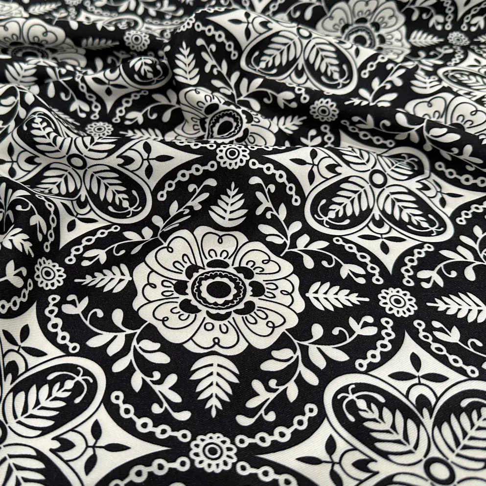 Morocco (Poly Print) Table Napkin in Black