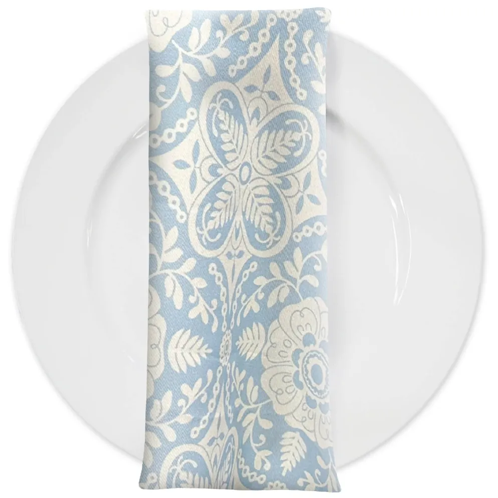 Morocco (Poly Print) Table Napkin in Lt Blue