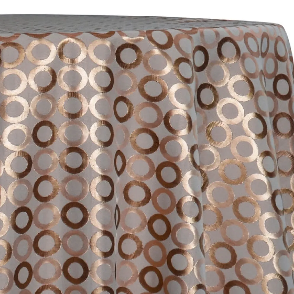 Mosaic Jacquard (Reversible) Table Linen in Copper and Gold