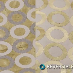 Mosaic Jacquard (Reversible) Table Linen in Ivory and Gold