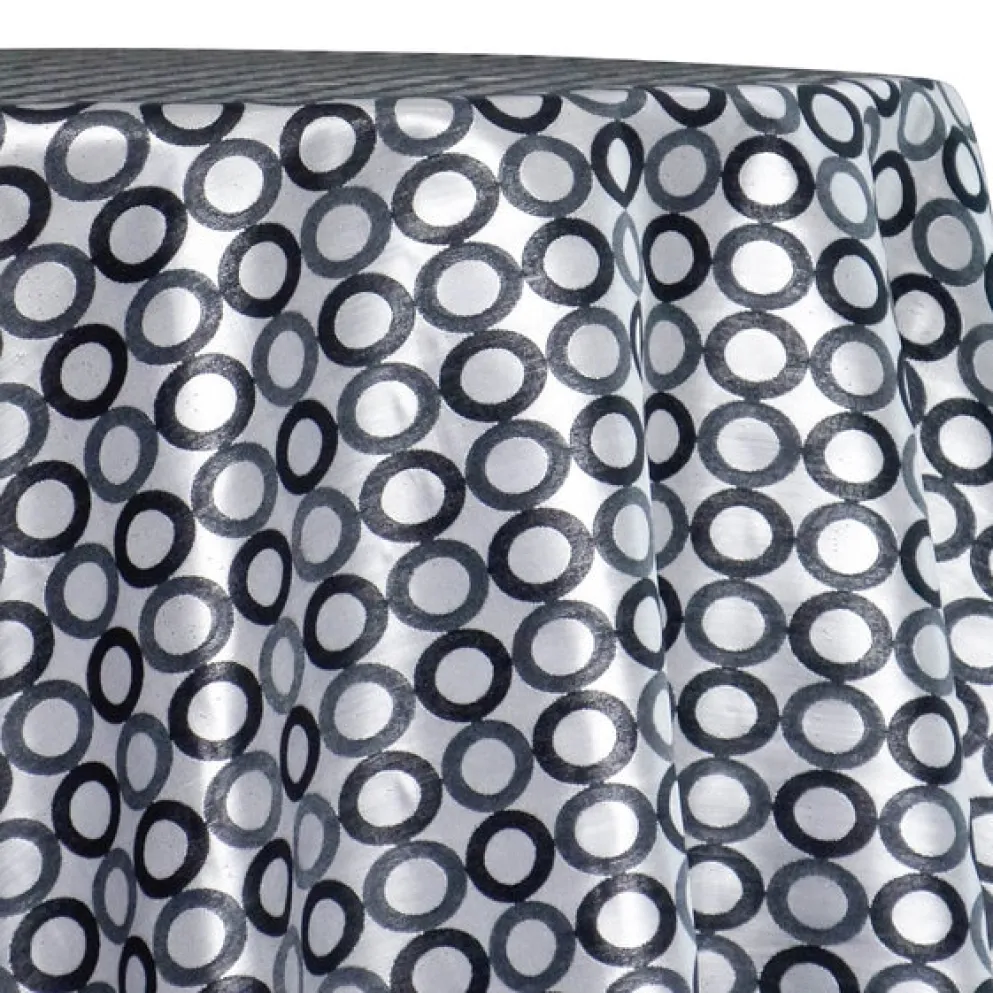 Mosaic Jacquard (Reversible) Table Linen in Black and Silver