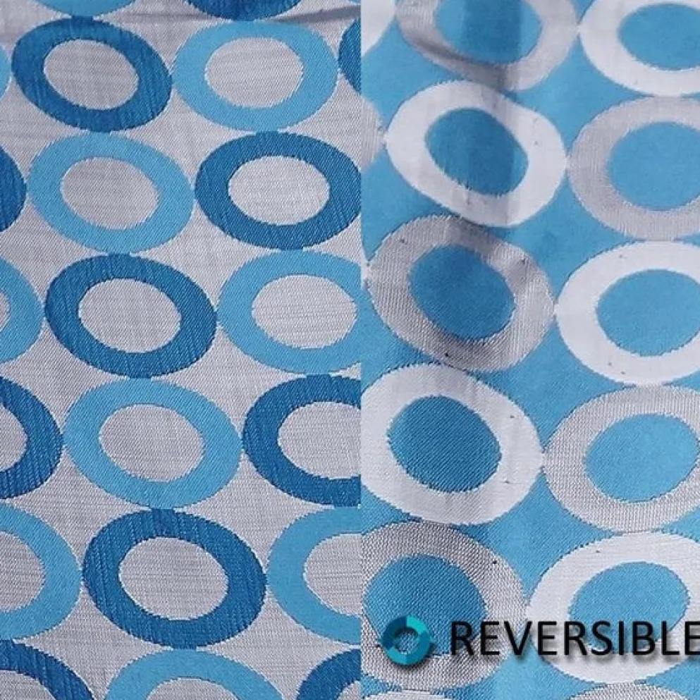 Mosaic Jacquard (Reversible) Table Linen in Turquoise and Silver