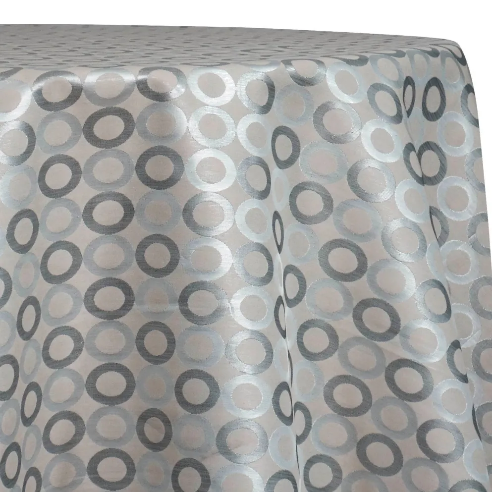 Mosaic Jacquard (Reversible) Table Linen in Ivory and Silver
