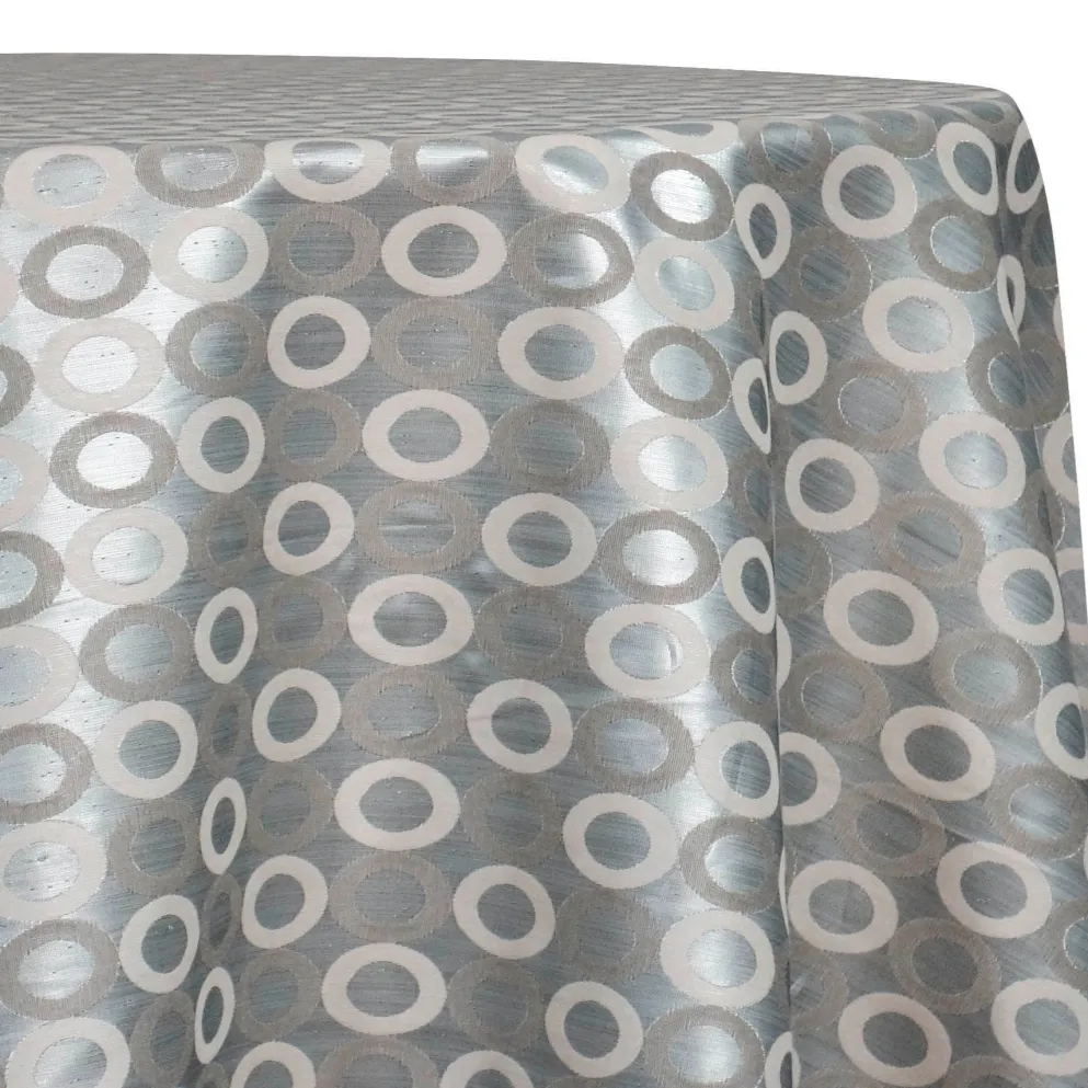 Mosaic Jacquard (Reversible) Table Linen in Ivory and Silver
