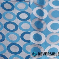 Mosaic Jacquard (Reversible) Table Runner in Turquoise and Silver