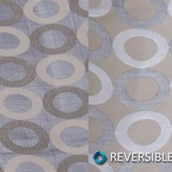 Mosaic Jacquard (Reversible) Table Runner in Ivory and Silver